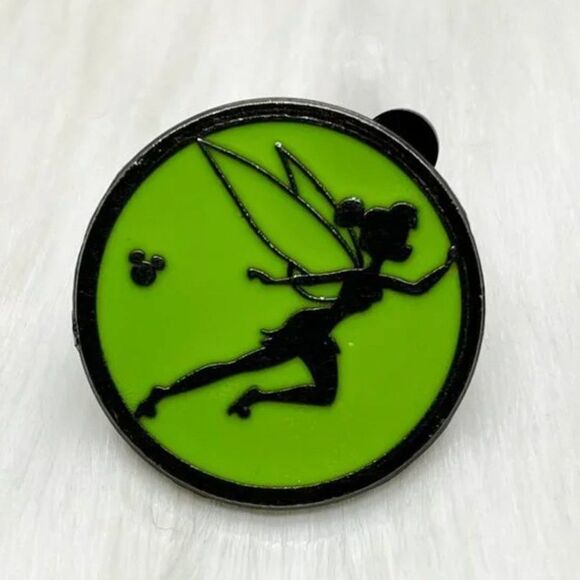 🔮‎ 5/$25 Disney Character Silhouettes Peter Pan Tinker Bell Pin - Picture 1 of 3
